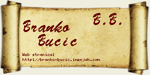 Branko Bučić vizit kartica